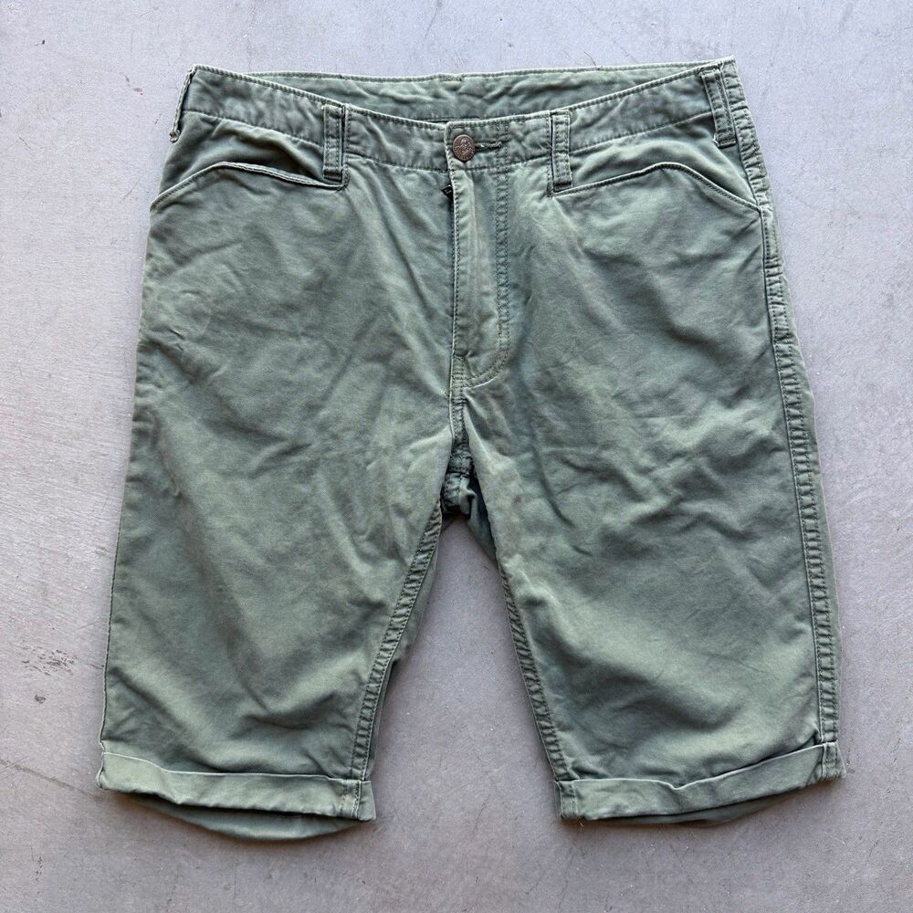 Vintage Y2K Ben Davis Mens 29 x 11 Work Shorts Green Chino Cholo Street Wear